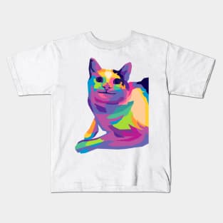 Funny Cat Smile Meme Kids T-Shirt